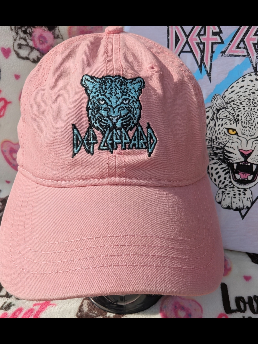 LIGHT PINK DEF LEPPARD CAP
